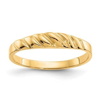 14K Gelbgold poliert Tal Kuppel Ring Geschenk für Frauen Ringgröße 6