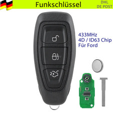 3Tasten Auto Funk Schlüssel 433MHz Für Ford Fiesta Focus B-Max C-Max Kuga Mondeo