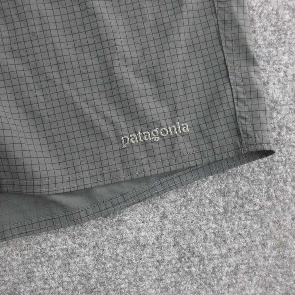Pantalones Cortos Patagonia Para Hombres 33 Gris Cuadros Rejilla Informales Senderismo Ripstop Cremallera Mosca STY86591 Foto 2 de 4