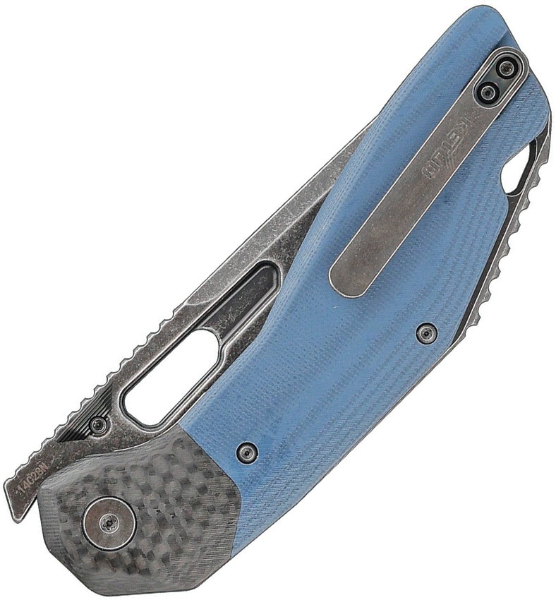 Ketuo Yakuza B/SW Linerlock Blue G10 & Carbon Fiber Folding 14C28N ...