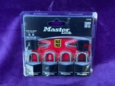 Master Lock 4 Pack Black Padlocks Indoor Outdoor Keyed Alike Security Lock - NEW