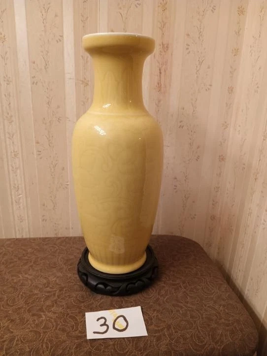 黄色中国古董花瓶| eBay