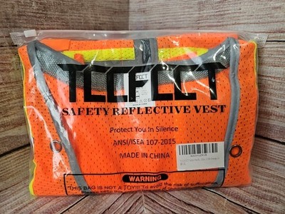 Tccfcct Mesh High Visibility Vest With Pockets Reflective Safety  L New