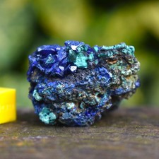Azurite with Malachite Mineral Specimen Crystal | Collector Piece | Copper Raw