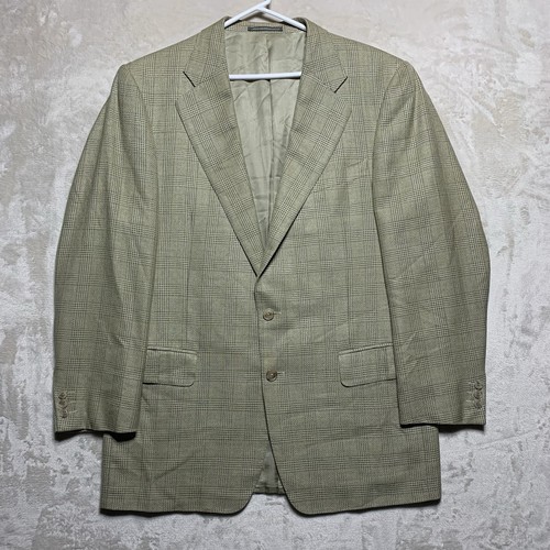 Ermenegildo Zegna, Blazer cappotto sportivo vintage Ermenegildo Zegna lana seta Glen a quadri 42R 52 Bigsby