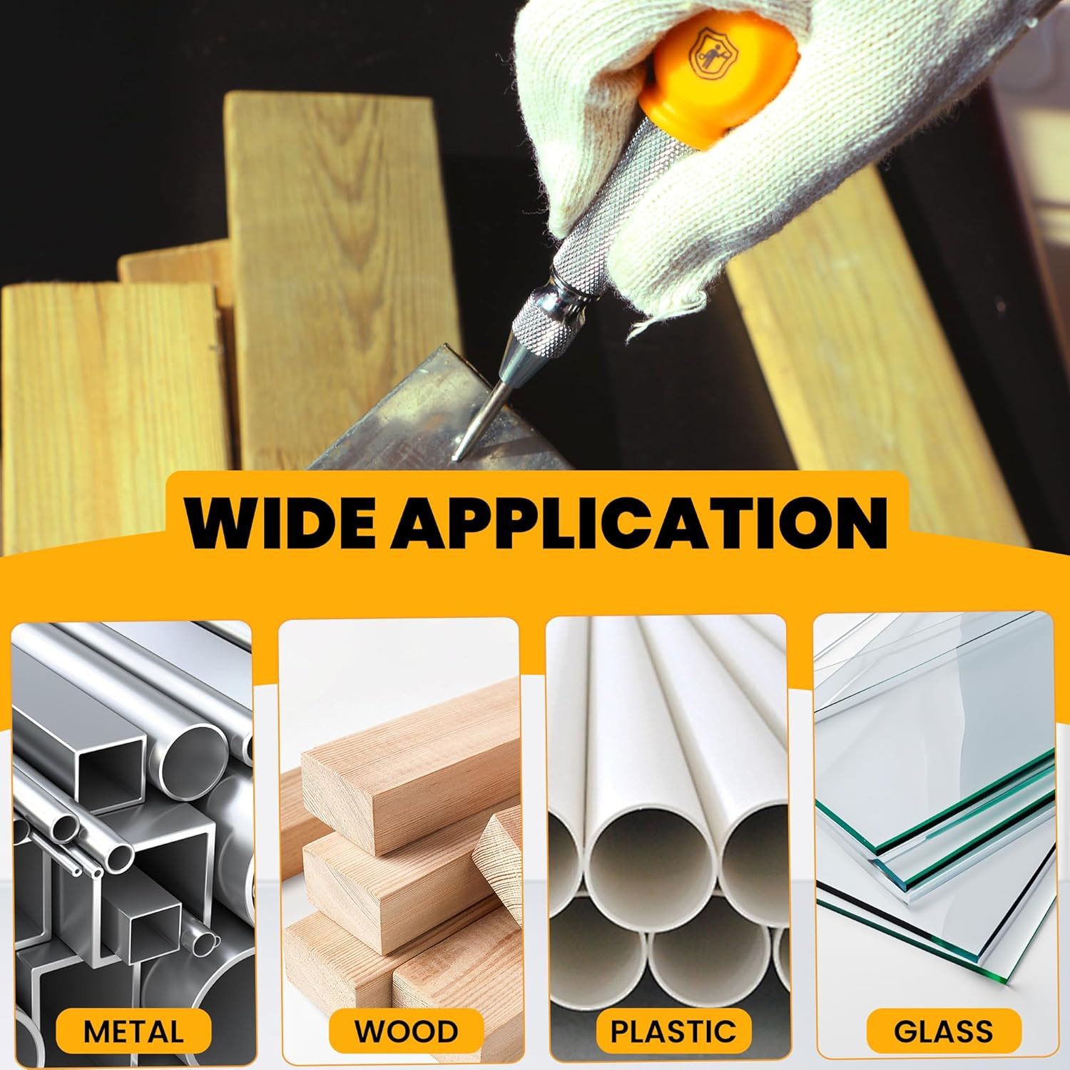 Mulwark 5" Spring-Loaded Automatic Steel Center Hole Punch Marker Scriber for Wo