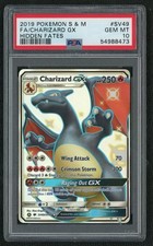 2019 Pokemon Sun and Moon Hidden Fates Charizard Gx #SV49 PSA 10