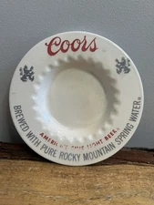 VTG, Coors, Round, Ceramic, Ashtray, 5.5”x5.5”. Has Wear. Still A Cool Find!