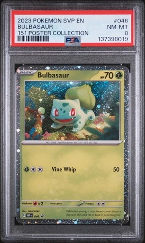 2023 POKEMON SVP ROMO 151 POSTER COLLECTION #046 BULBASAUR PSA 8