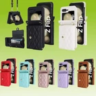 For Samsung Galaxy Z Flip7 FE / Flip6 5G Rhombic Texture Faux Leather Wallet Case