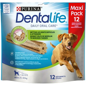 LOT DE 10 - PURINA DENTALIFE Sticks pour chien Maxi 25-40kg - sachet de 12 bâton