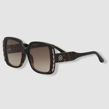 $490 Elie Saab Women's Brown Square Sunglasses Shades Size 54-19-145