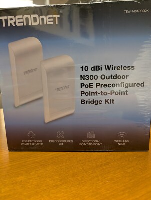 TRENDnet TEW-740APBO2K 10dBi Wireless N300 Outdoor PoE Point to Point Bridge