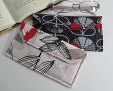 Glasses Case / Sun glasses Padded Case, Floral Prints, Snap Closure, Handmade