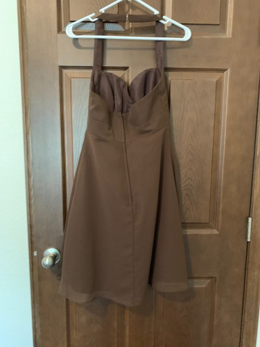 Vestido para mujer Alfred Angelo Halter de gasa formal #7172 espresso talla 2 - Imagen 5 de 6