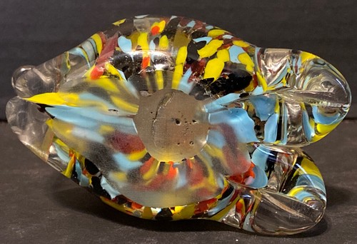 Cat Paperweight Statue Figure Confetti Glass 5” Tall - Picture 6 of 8