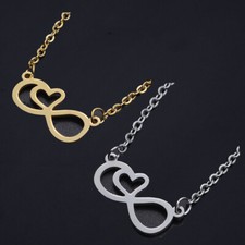 Stainless Steel Pendant Necklace Lobster Infinity Heart Silver 17.32 Z585