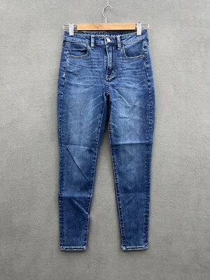 American Eagle Jeans Women s 2 Short Super Hi Rise Medium Wash Jegging