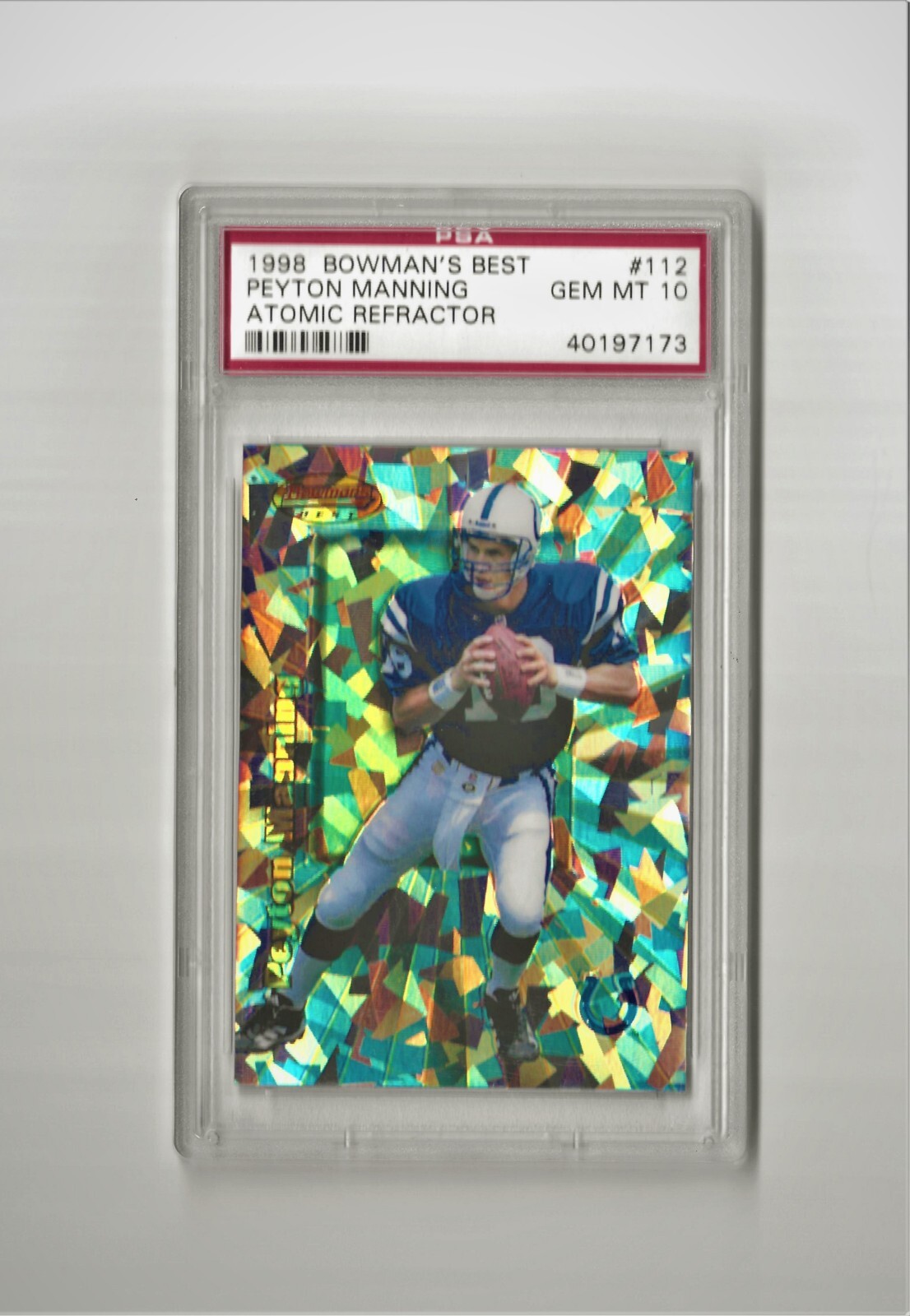 Peyton Manning Bowman's Best #112 Atomic Refractor