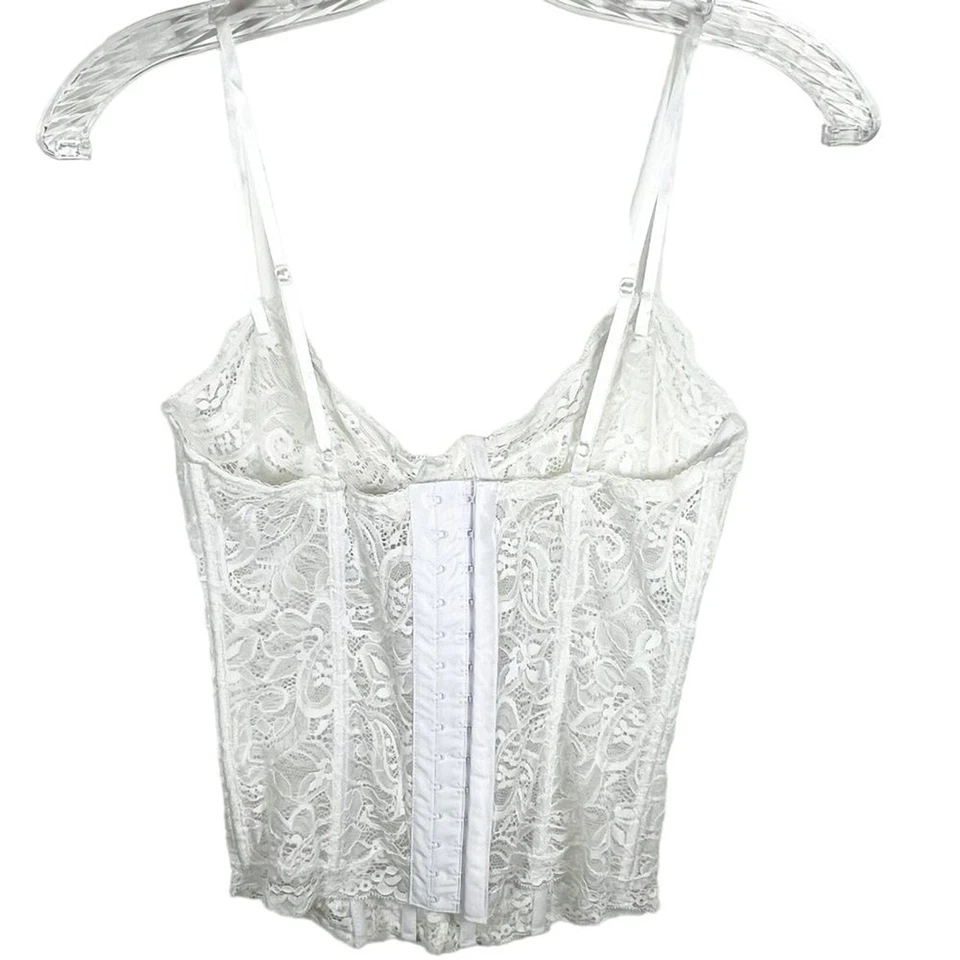 Dreamgirl Encaje Corsé Top Talla S Bustier Blanco Foto 2 de 4
