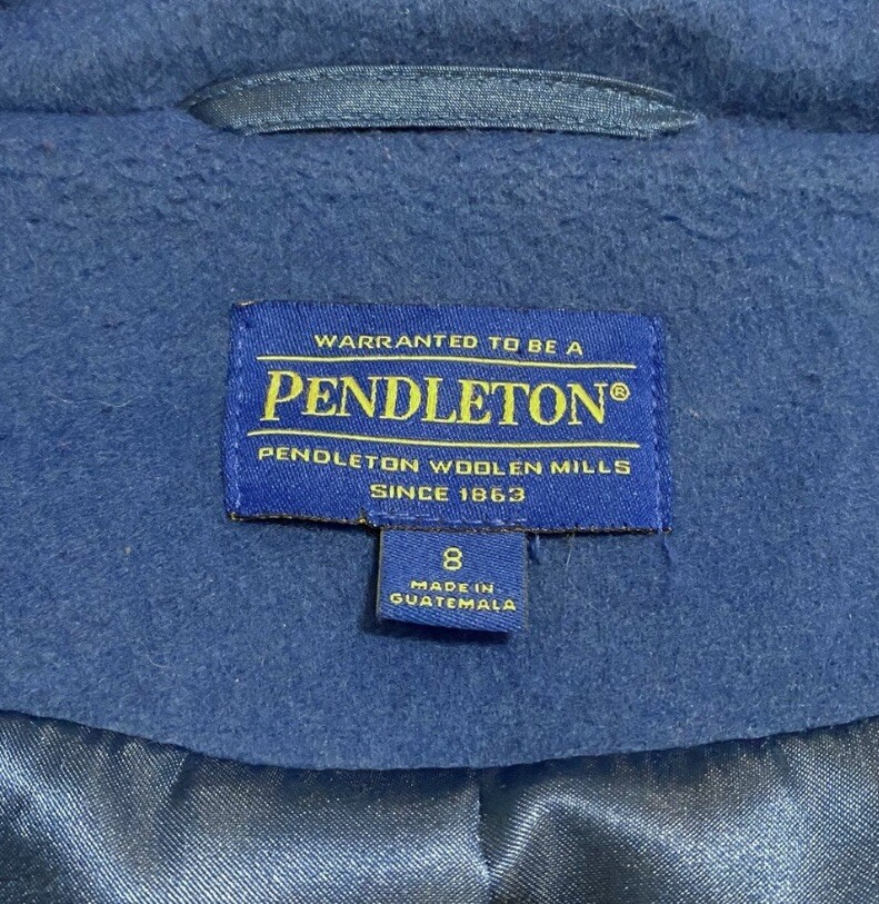 Pendleton Coat Long Button Down Blue Wool - image 5