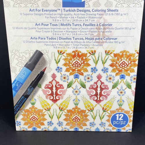 12 Hojas para Colorear Turkish Designs Arte para Todos Artistas Loft NUEVO Color Adulto - Imagen 3 de 12