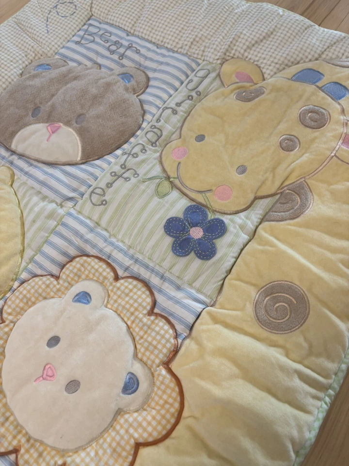 Just Born 婴儿刺绣贴花动物狮子被子熊中性儿童房 90 年代 — 第 3/4 张图片