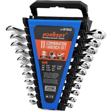 HORUSDY 11-Piece Sae Wrench Set | Combination Wrench Set with Organizer | 12 ...