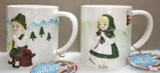 Disney Japan Its A Small World Pair Rare Vintage Coffee Mugs with Tags