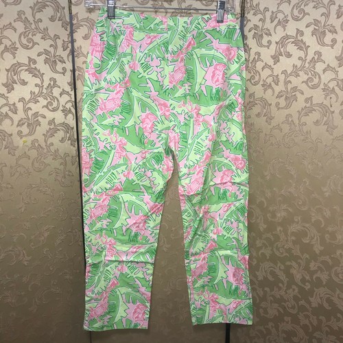 Lilly Pulitzer Green Pink Multi-Color Musical Monkeys Band Pants Size 0 - Picture 4 of 4