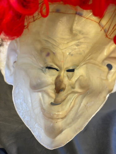 Clown Mask Halloween Latex Adult Clown Mask Creepy Scary Red Nose - Picture 6 of 6