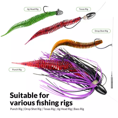 5/6 PCS Soft Swimbait Plastic Fishing Lures Fishing Worms for Bass Trout Walleye - Picture 4 of 15