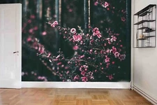 3D Pink Flower Plant Close-up Self-adhesive Removable Wallpaper Murals