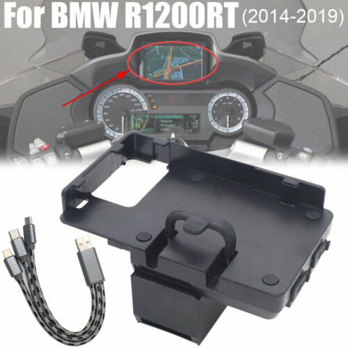 GPS Phone Holder Navigation Bracket USB Charger for BMW R1200RT R1250RT 14-19 GL - Afbeelding 1 van 8