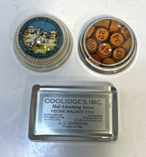 3 Vintage Glass Paperweights - Mt Rushmore Souvenir & Vintage Advertising