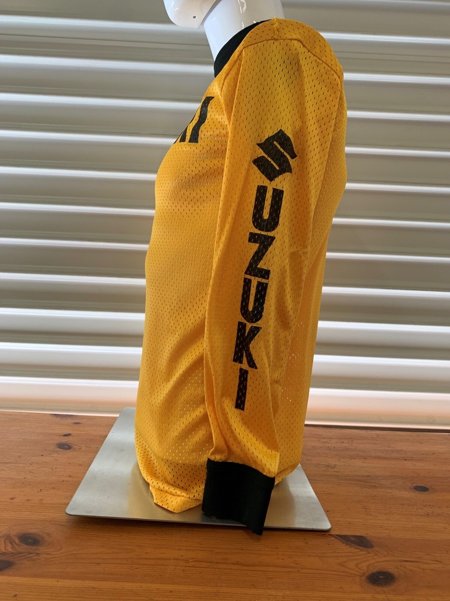 Vintage Suzuki Yellow Mesh Jersey Motocross Supercross MotoX