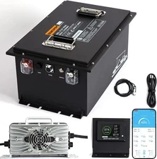48V(51.2V) 105Ah LiFePO4 Lithium Golf Cart Battery,200A BMS, LCD&Bluetooth APP