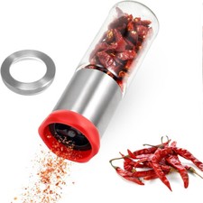 Chilimühle Gewürzmühle mit Profi Edelstahl-Mahlwerk feine Kräuter Peperoni Mühle