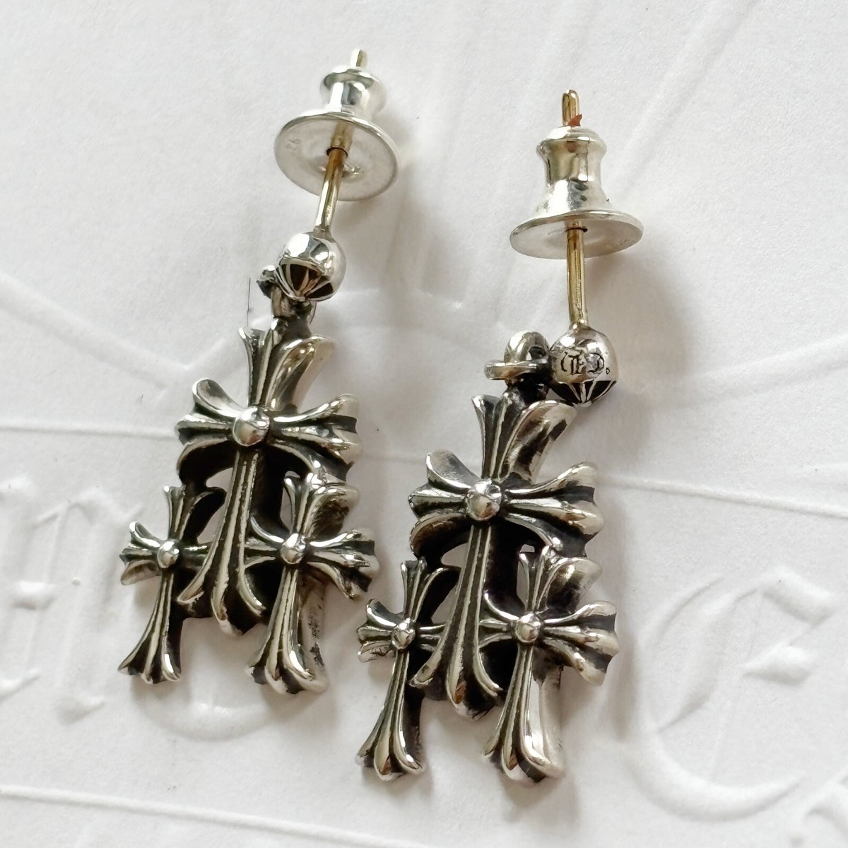 100% Authentic Chrome Hearts Triple Cross Earring (Single Earring