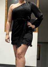 Robe Noire Une Manche Mini Sexy Taille M Feelhoo Fashion