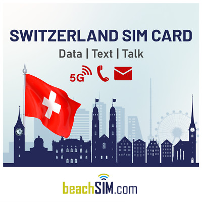 Schweiz Prepaid Sim-Karte für 1 Monat 6GB - 30 GB