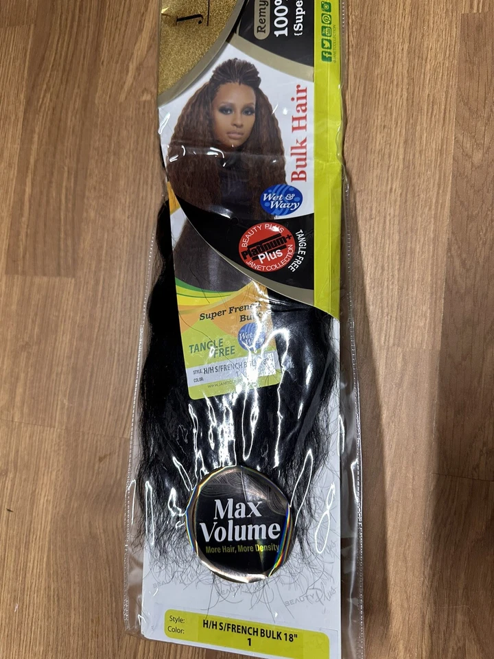 Janet Collection 100% Human Hair Braids Super French Bulk 18 In Number 1 - Image 2 of 4