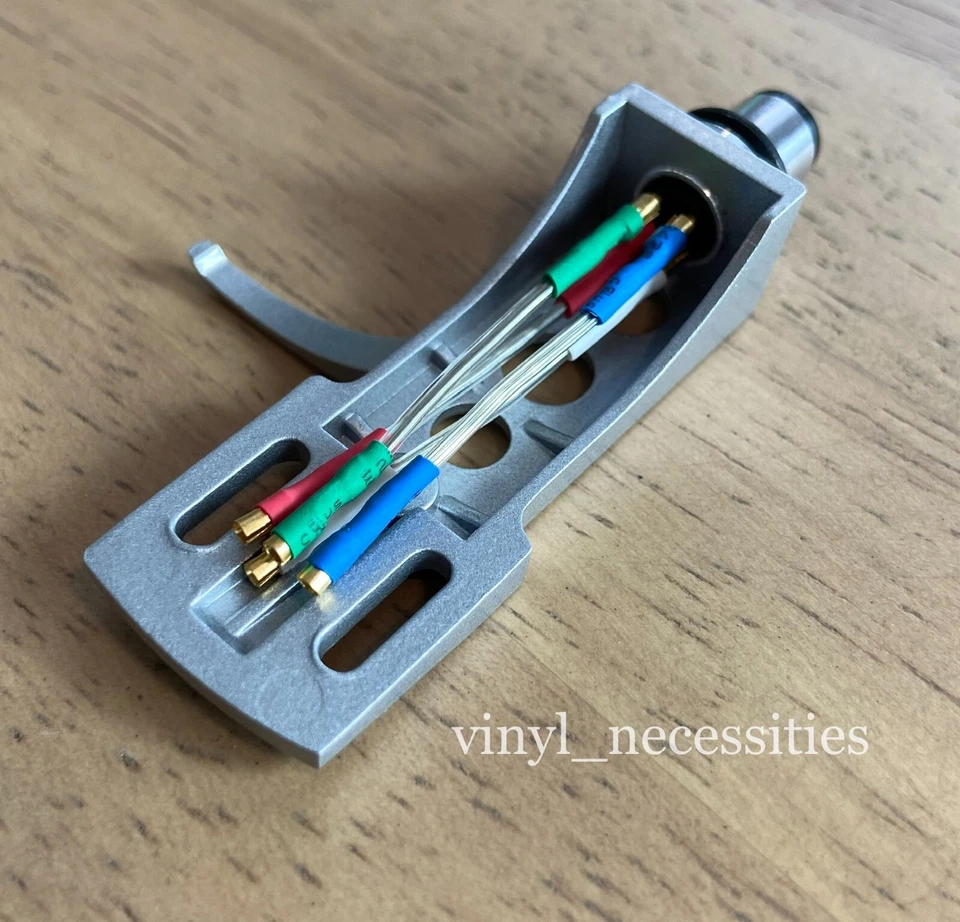 Cabezal plateado estilo Technics con cables de cartucho fono aislados plateados 7N OFC! Foto 2 de 4