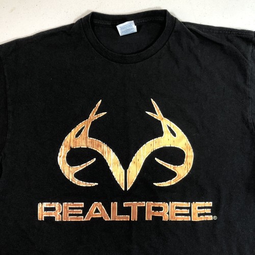 REALTREE 100% Cotton T-Shirt Black w 