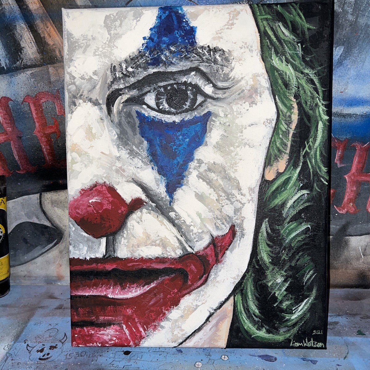Joker painting - Joaquin Phoenix - Original Painting - 16” By 12