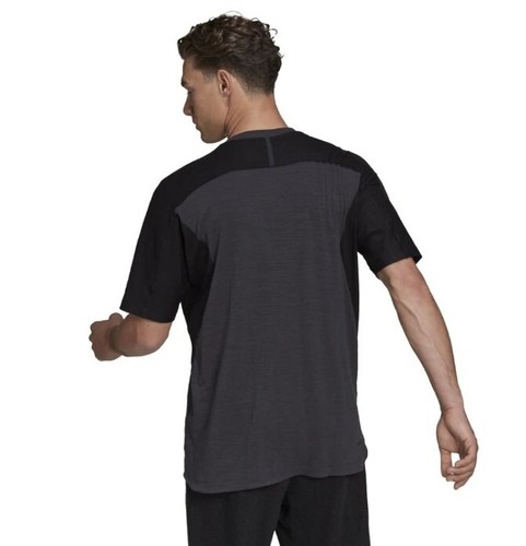Mens Adidas Well Being Tee - Black / Gray (H61169) Size 2XLARGE - Picture 2 of 5