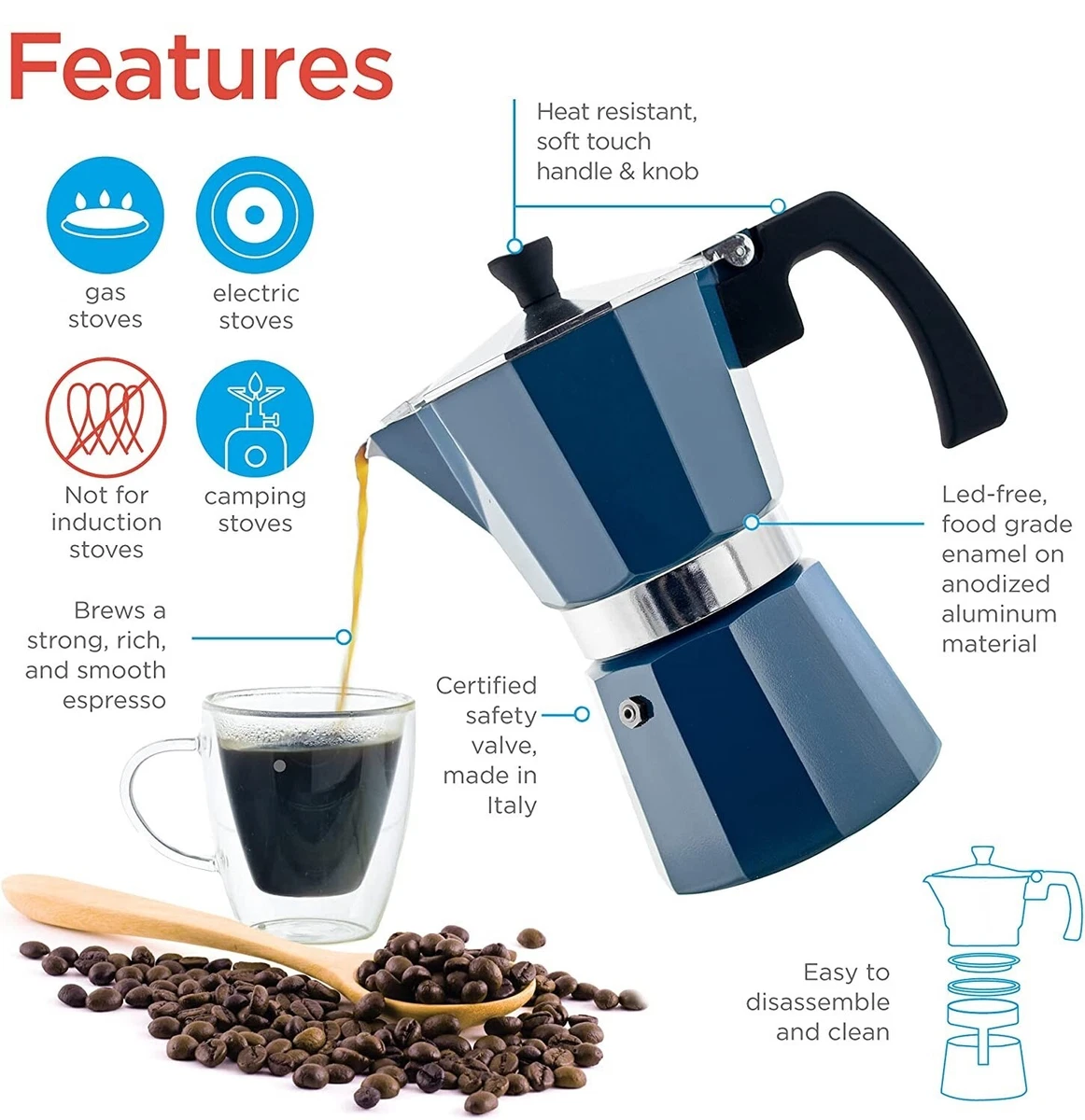 New Transparent Visual Moka Pot, 4/6 Cup Stovetop Espresso Maker, Cuban  Coffee Percolator Machine Premium Moka Italian Espresso Coffee Maker From  Juulpod, $18.72