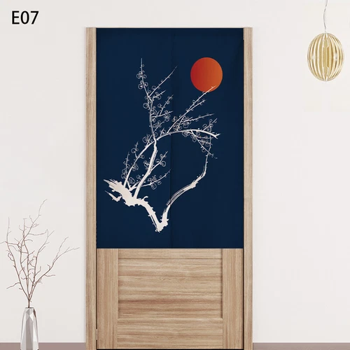 Japanese Style Door Curtain Screen Cotton Linen Noren Cherry Flower Room Divider - Bild 28 von 44