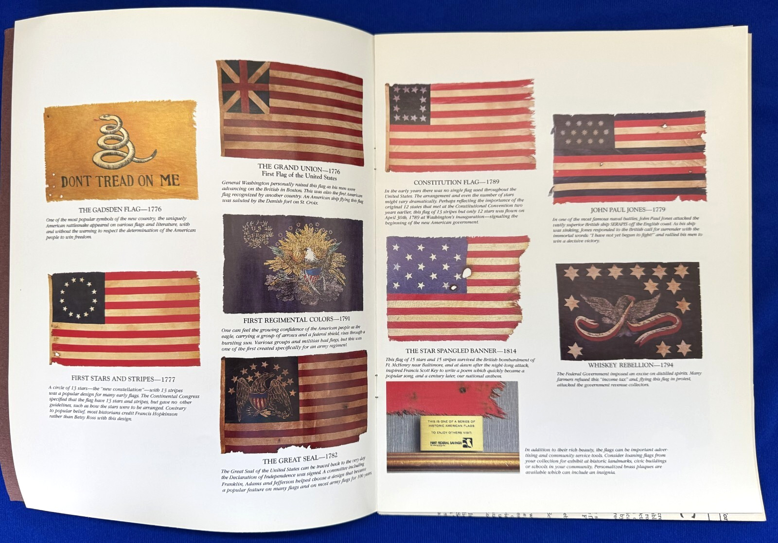 Vintage 1987 Gallery of the Republic Historic Flags of the United States Hotel