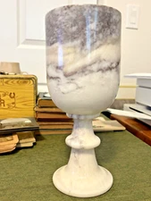 footed marble chalice/Communion Cup 4# 10" tall and 4" across - used in Ephesus